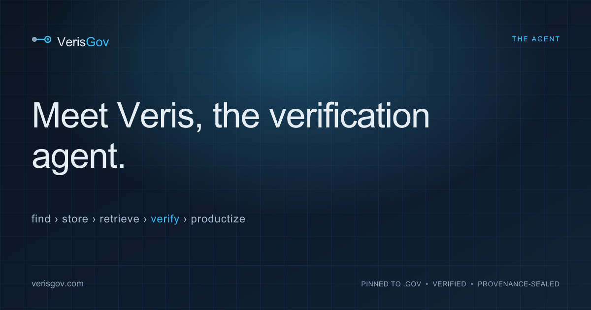 Meet Veris, the verification agent | VerisGov